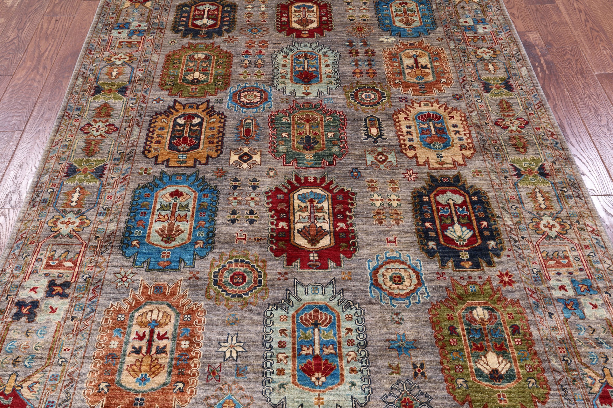 Turkmen Ersari Handmade Wool Rug - 5' 8" X 8' 2" - Golden Nile