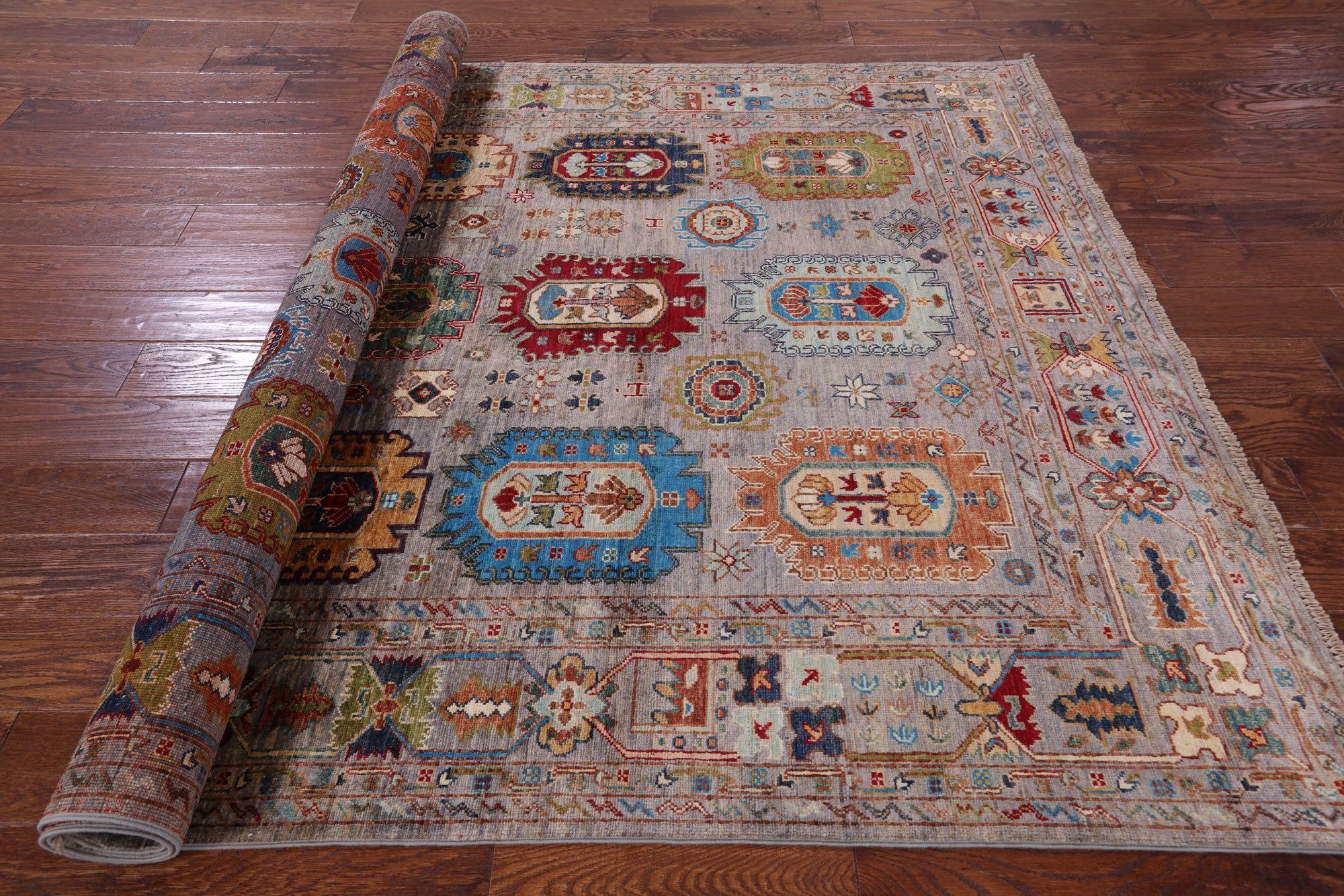 Turkmen Ersari Handmade Wool Rug - 5' 8" X 8' 2" - Golden Nile