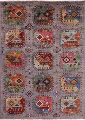 Turkmen Ersari Hand Knotted Wool Rug - 5' 9