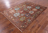 Brown Turkmen Ersari Handmade Wool Rug - 5' 7" X 7' 7" - Golden Nile