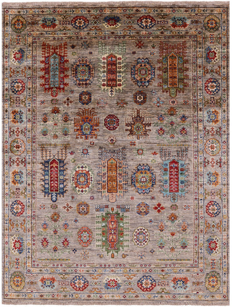 Tribal Persian Handmade Wool Rug - 5' 0" X 6' 5" - Golden Nile