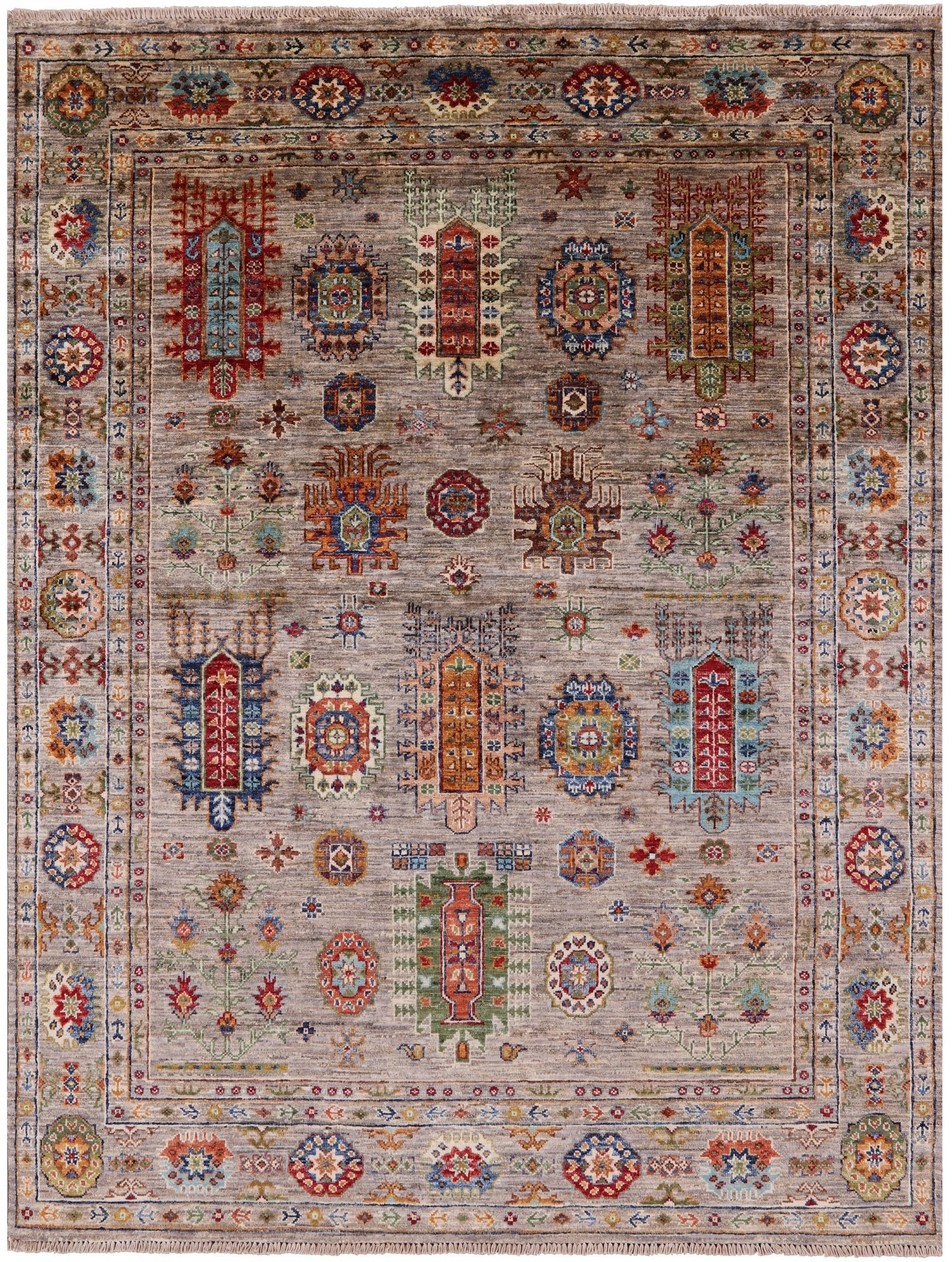 Tribal Persian Handmade Wool Rug - 5' 0" X 6' 5" - Golden Nile