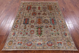 Tribal Persian Handmade Wool Rug - 5' 0" X 6' 5" - Golden Nile