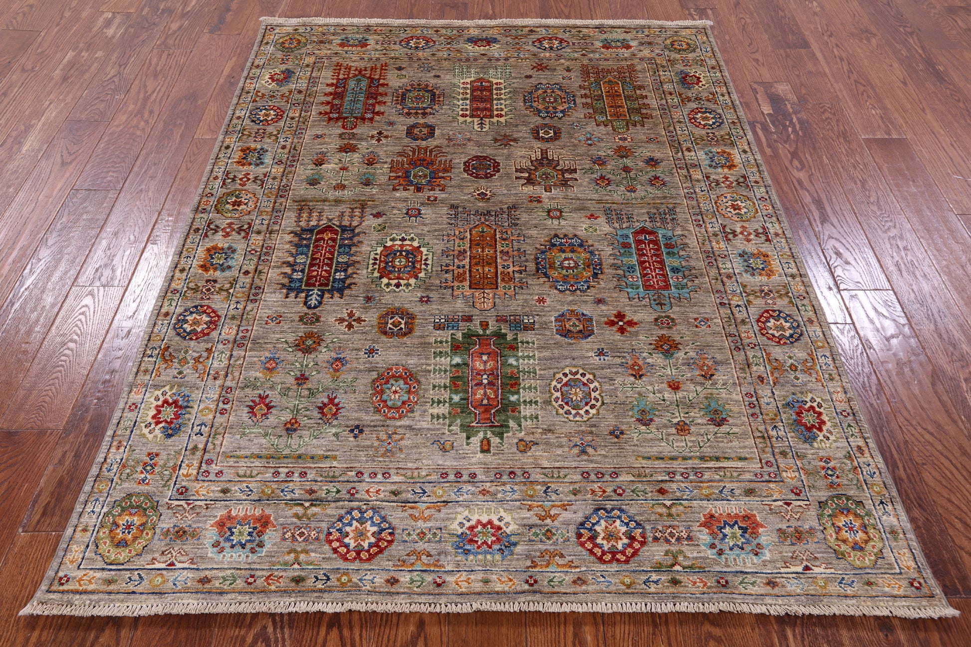 Tribal Persian Handmade Wool Rug - 5' 0" X 6' 5" - Golden Nile