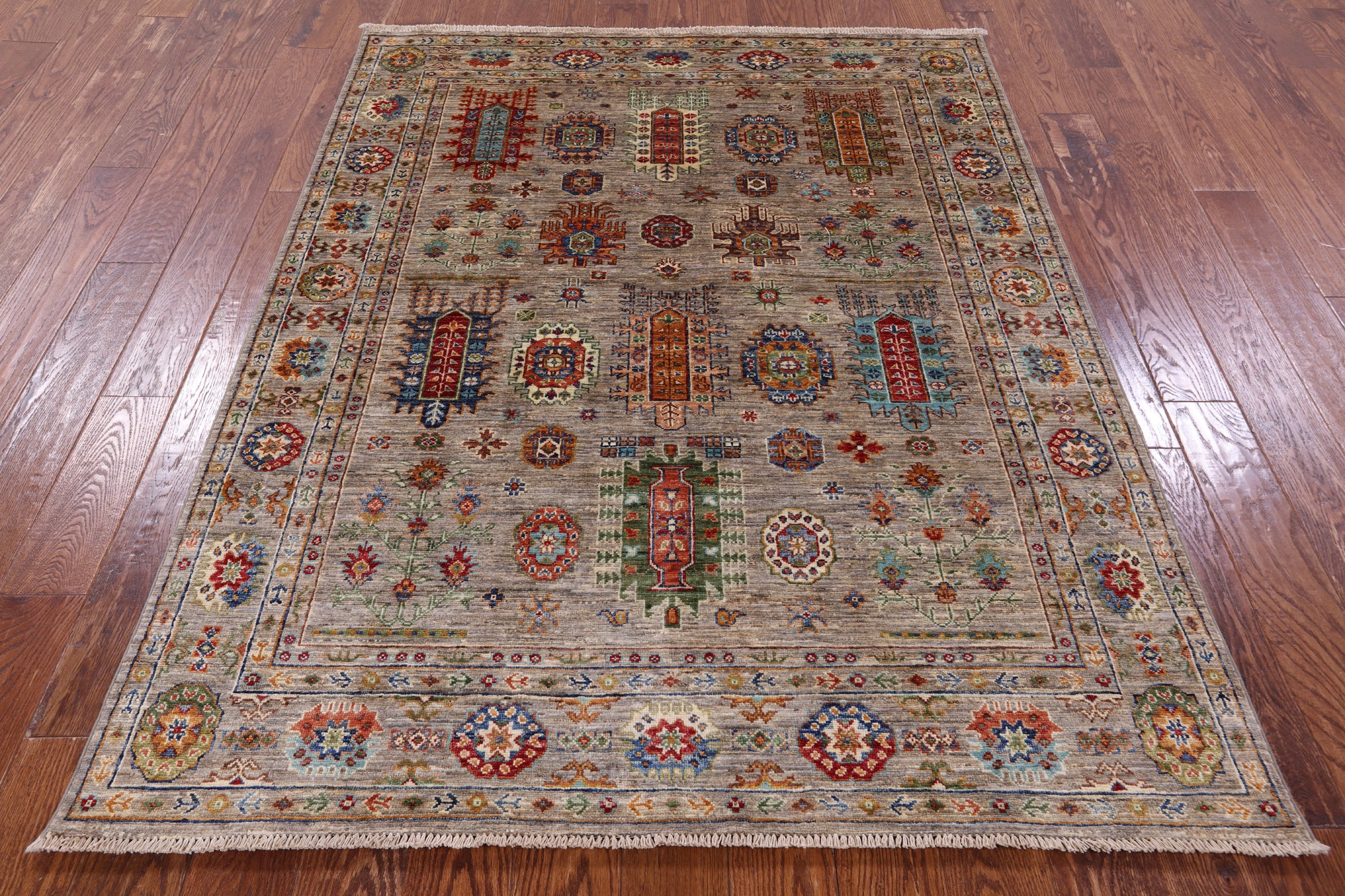 Tribal Persian Handmade Wool Rug - 5' 0" X 6' 5" - Golden Nile