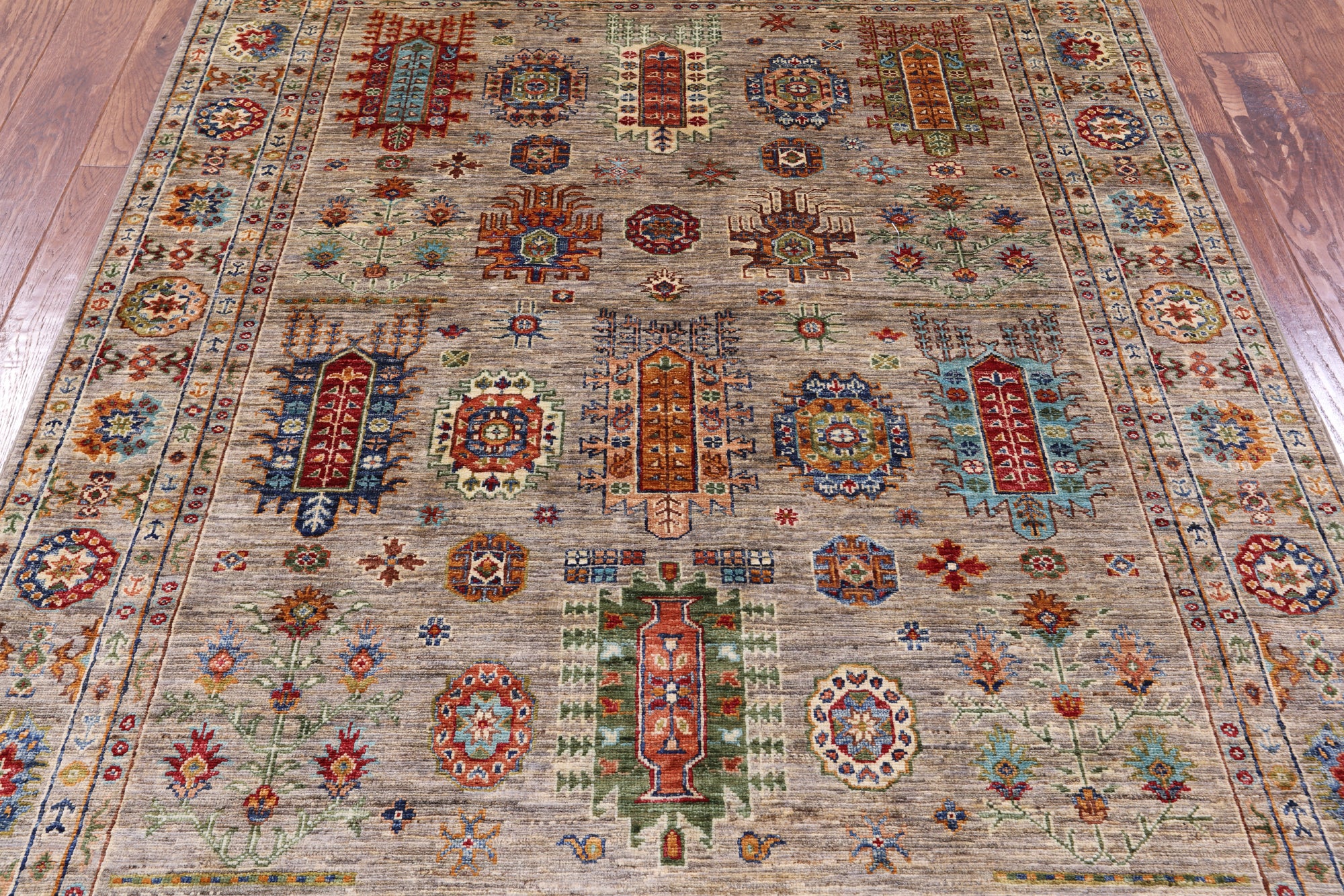 Tribal Persian Handmade Wool Rug - 5' 0" X 6' 5" - Golden Nile
