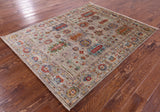 Tribal Persian Handmade Wool Rug - 5' 0" X 6' 5" - Golden Nile