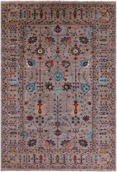 Peshawar Hand Knotted Wool Rug - 6' 7" X 9' 6" - Golden Nile