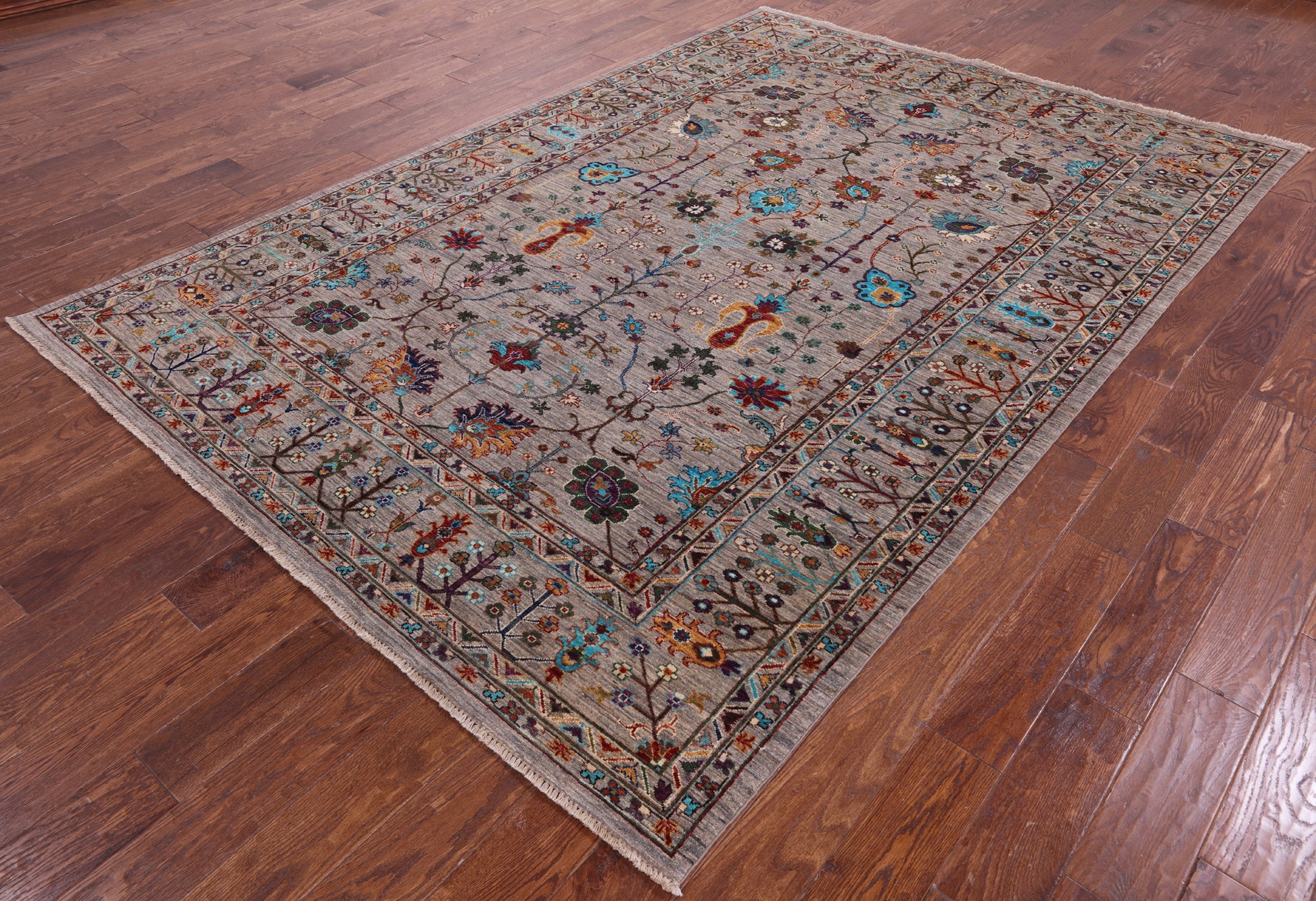 Peshawar Hand Knotted Wool Rug - 6' 7" X 9' 6" - Golden Nile