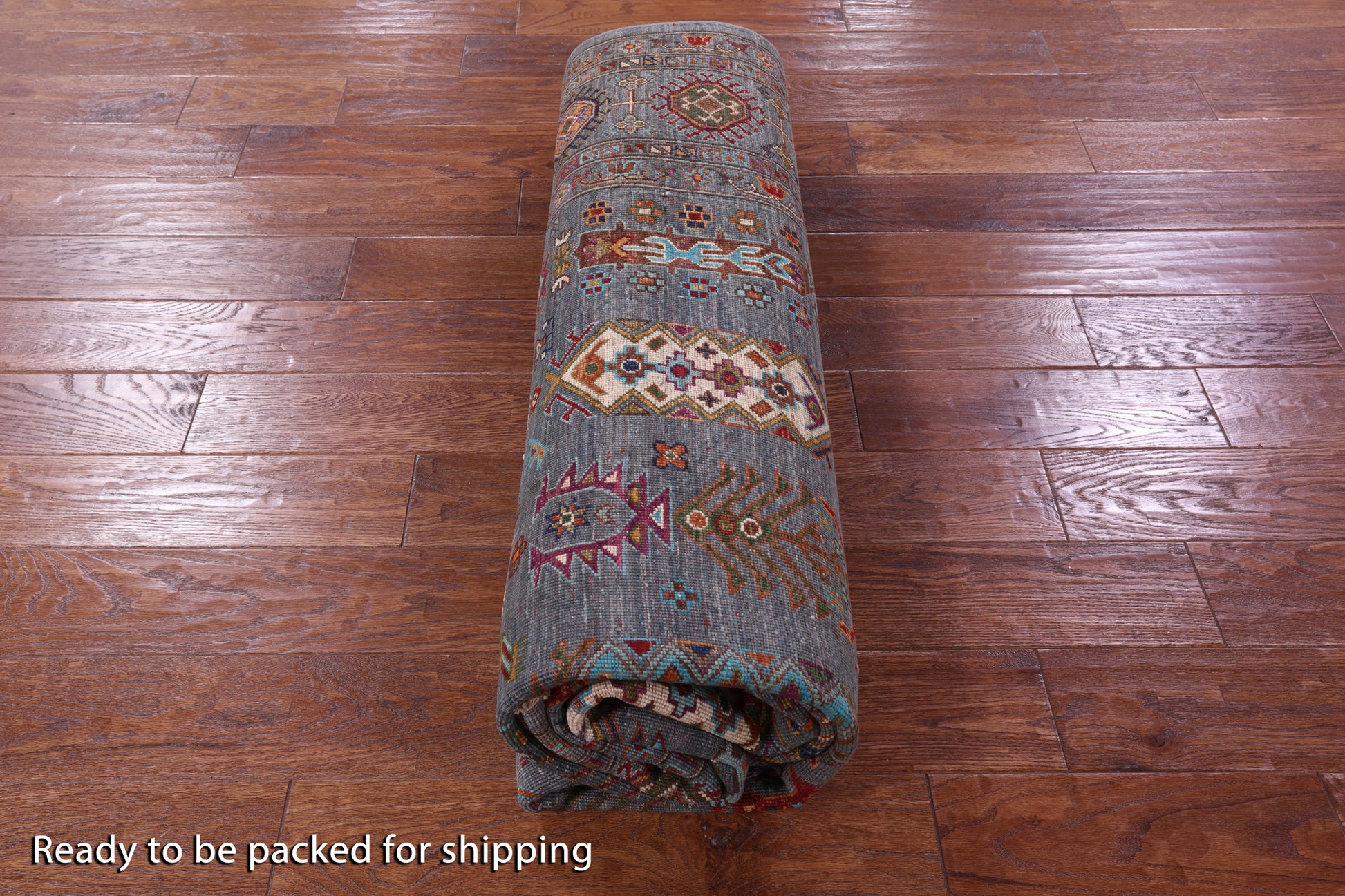 Grey Turkmen Ersari  Hand Knotted Wool Rug - 6' 7" X 9' 9" - Golden Nile