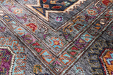 Grey Turkmen Ersari  Hand Knotted Wool Rug - 6' 7" X 9' 9" - Golden Nile