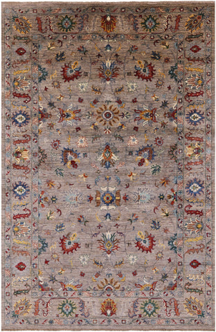 Peshawar Hand Knotted Wool Rug - 6' 7