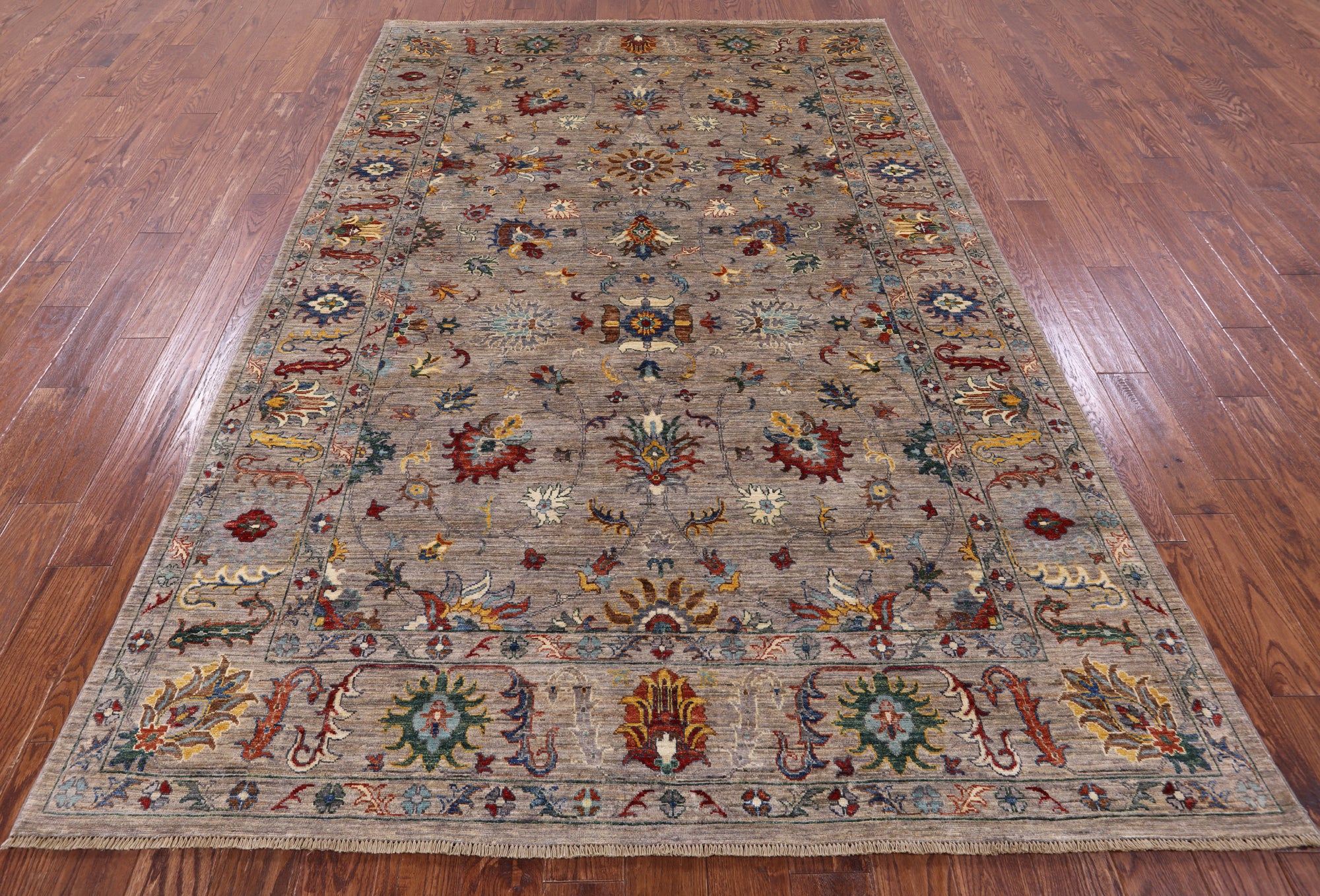 Peshawar Hand Knotted Wool Rug - 6' 7" X 10' 0" - Golden Nile