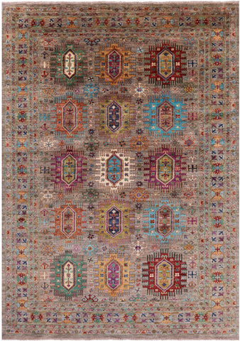 Turkmen Ersari Handmade Wool Rug - 6' 9
