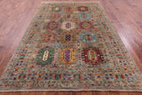 Turkmen Ersari Handmade Wool Rug - 6' 9" X 9' 10" - Golden Nile