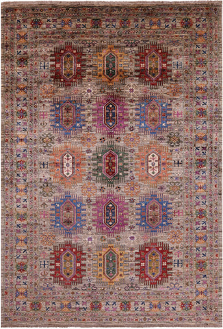 Turkmen Ersari Hand Knotted Wool Rug - 6' 7