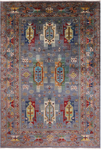 Persian Fine Serapi Handmade Wool Rug - 6' 9