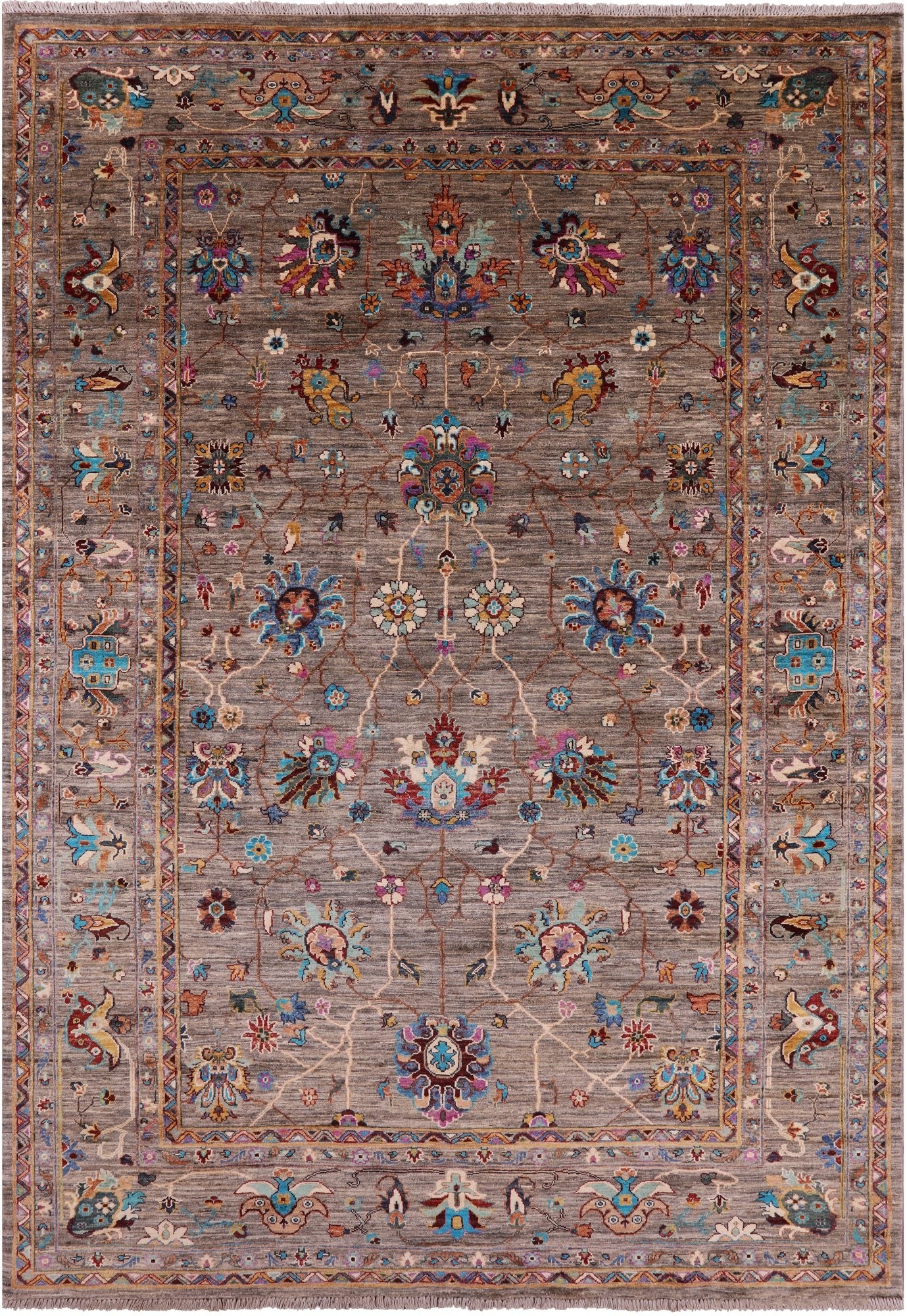 Persian Tabriz Handmade Wool Rug - 6' 9" X 9' 10" - Golden Nile
