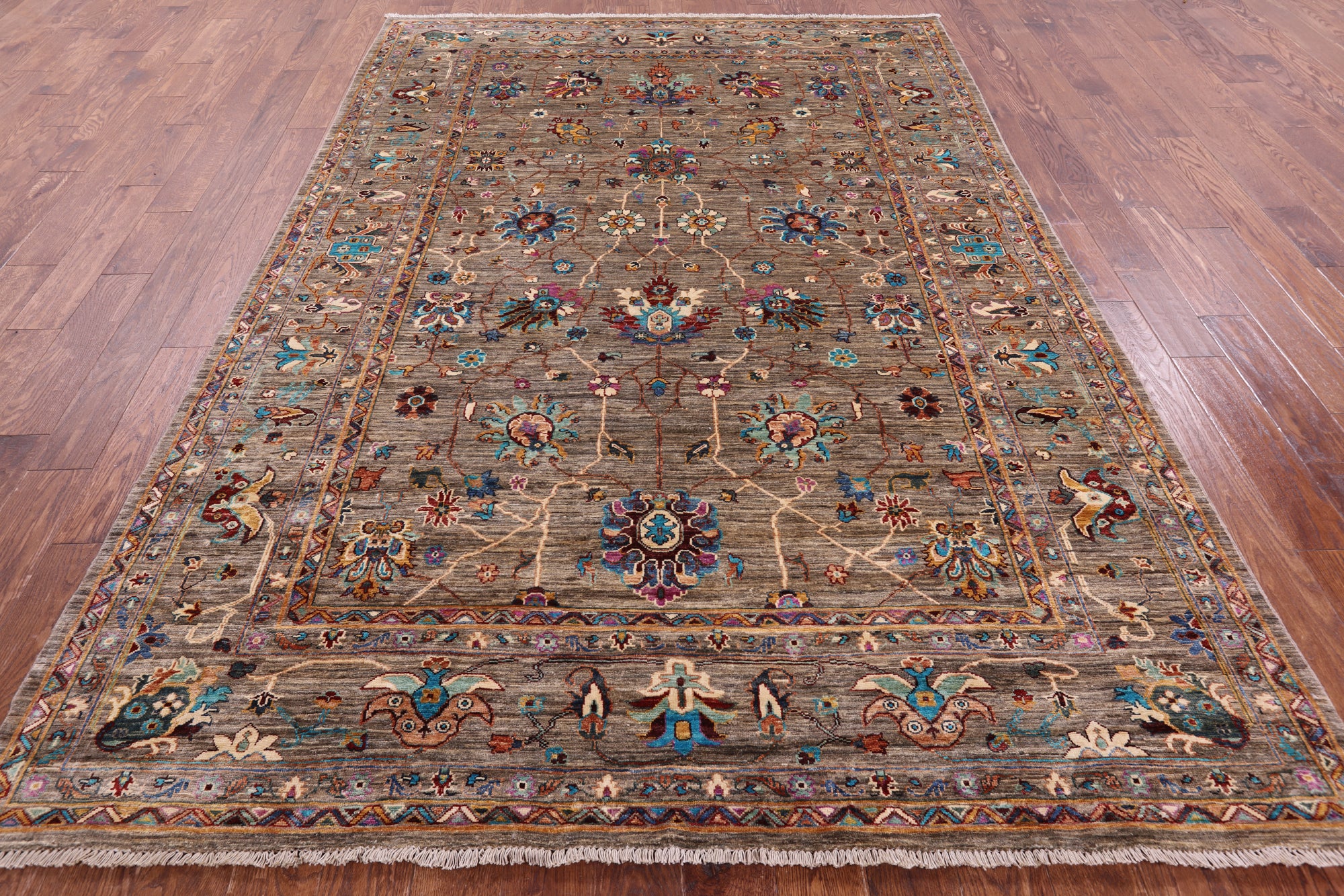 Persian Tabriz Handmade Wool Rug - 6' 9" X 9' 10" - Golden Nile
