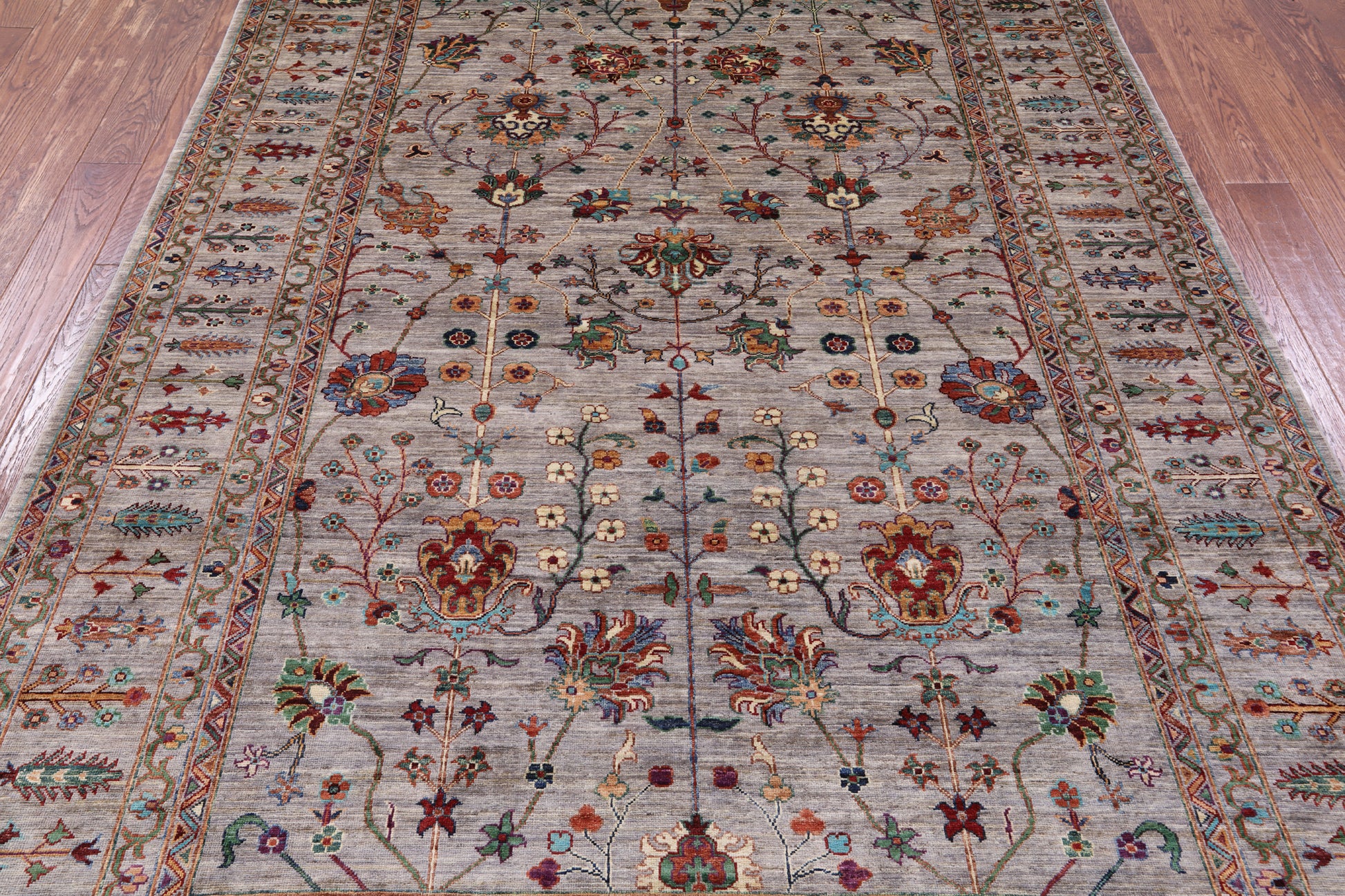 Grey Persian Tabriz Handmade Wool Rug - 6' 9" X 9' 11" - Golden Nile