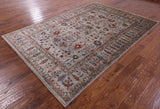 Grey Persian Tabriz Handmade Wool Rug - 6' 9" X 9' 11" - Golden Nile