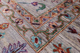 Grey Persian Tabriz Handmade Wool Rug - 6' 9" X 9' 11" - Golden Nile