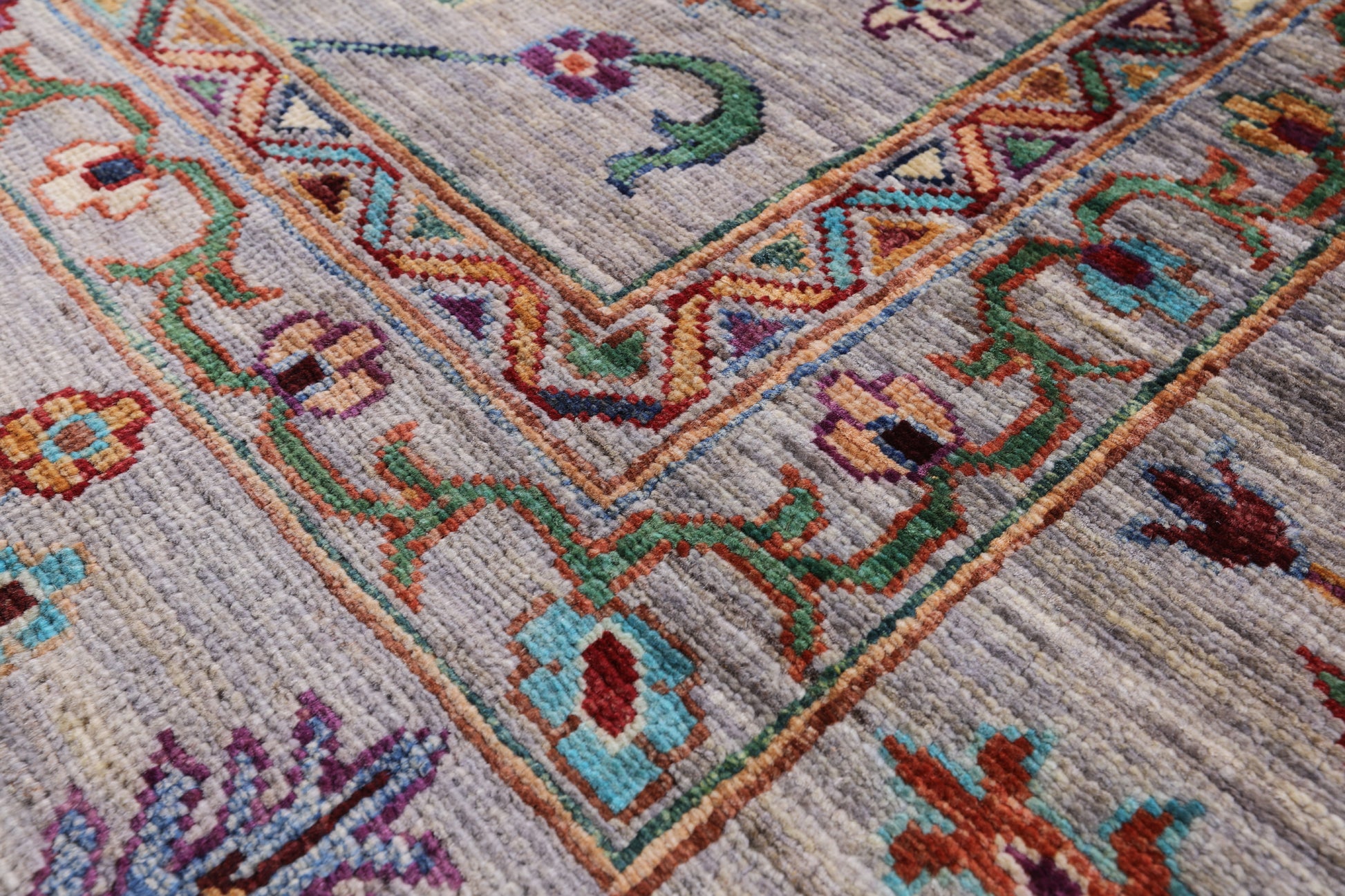 Grey Persian Tabriz Handmade Wool Rug - 6' 9" X 9' 11" - Golden Nile