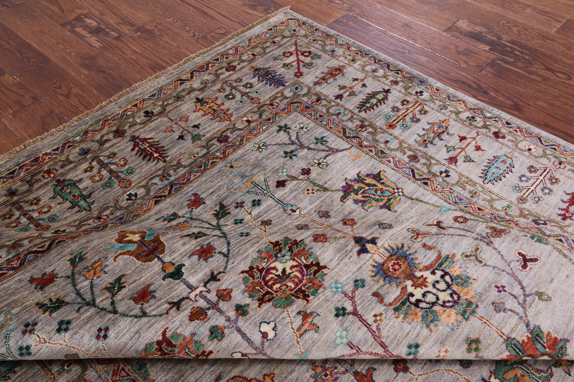 Grey Persian Tabriz Handmade Wool Rug - 6' 9" X 9' 11" - Golden Nile