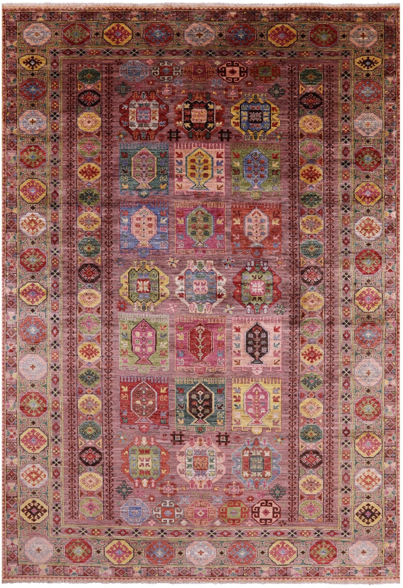 Tribal Persian Hand Knotted Wool Rug - 6' 9" X 10' 0" - Golden Nile