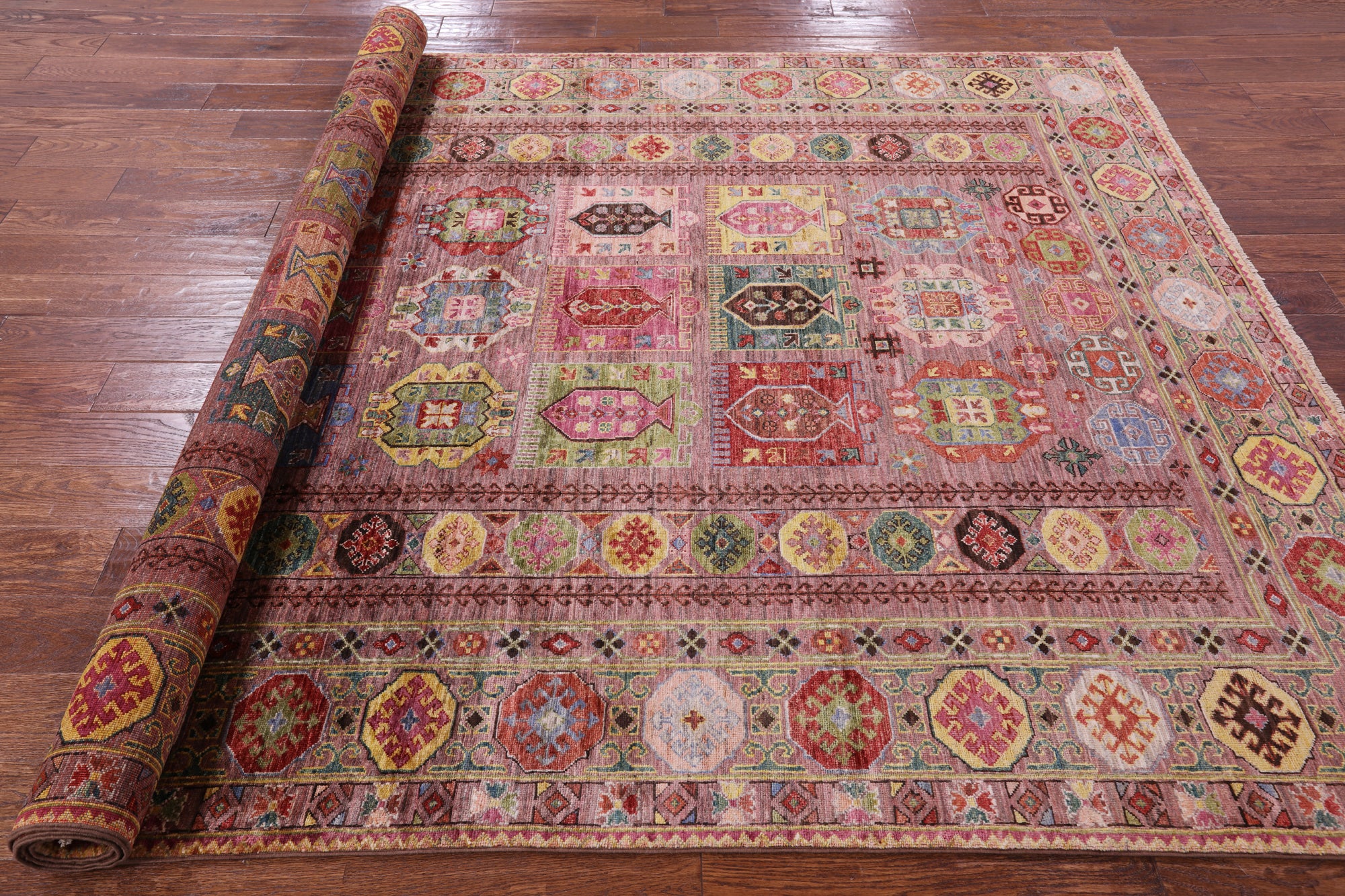 Tribal Persian Hand Knotted Wool Rug - 6' 9" X 10' 0" - Golden Nile