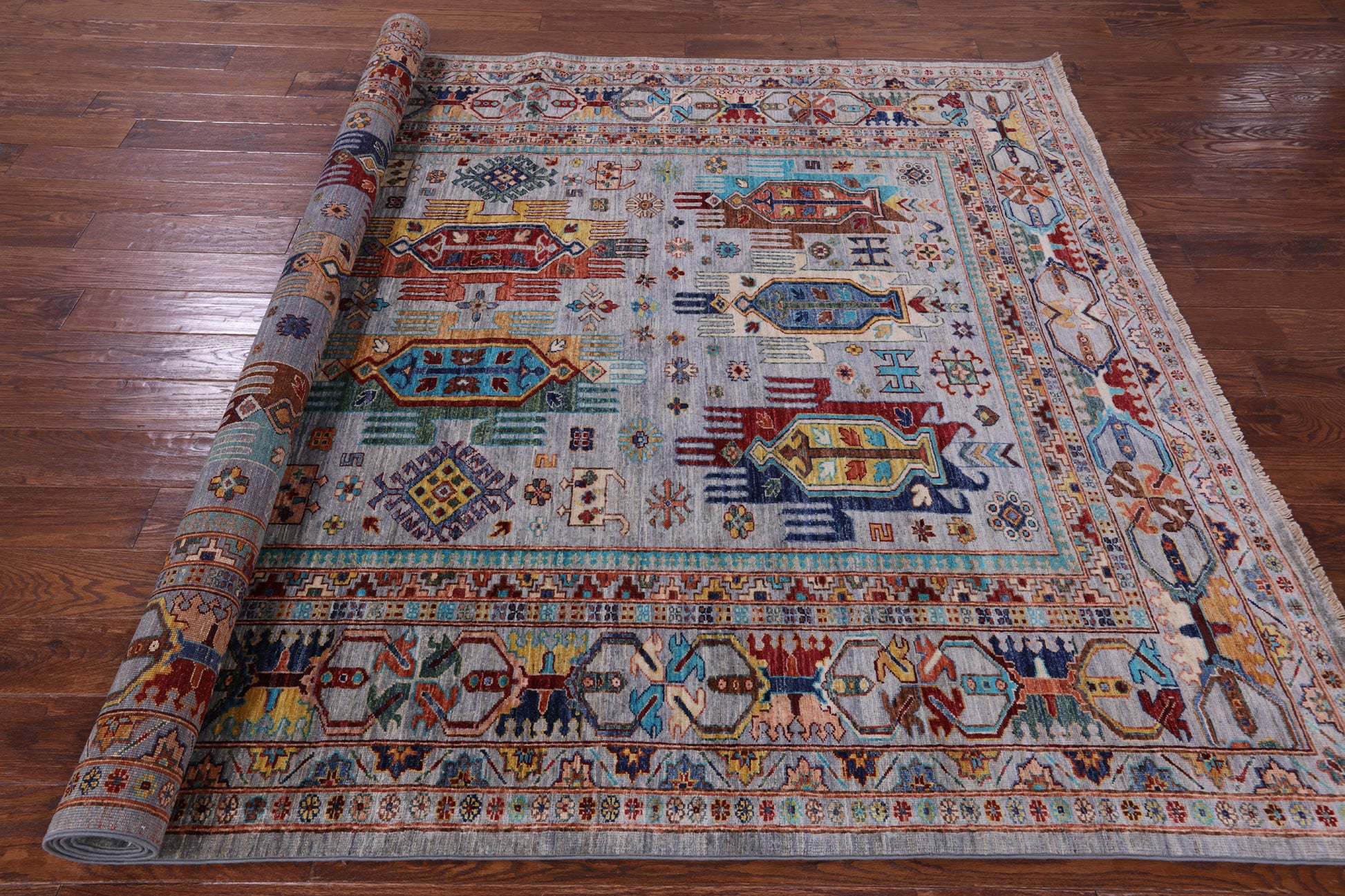 Persian Fine Serapi Hand Knotted Wool Rug - 6' 11" X 9' 3" - Golden Nile