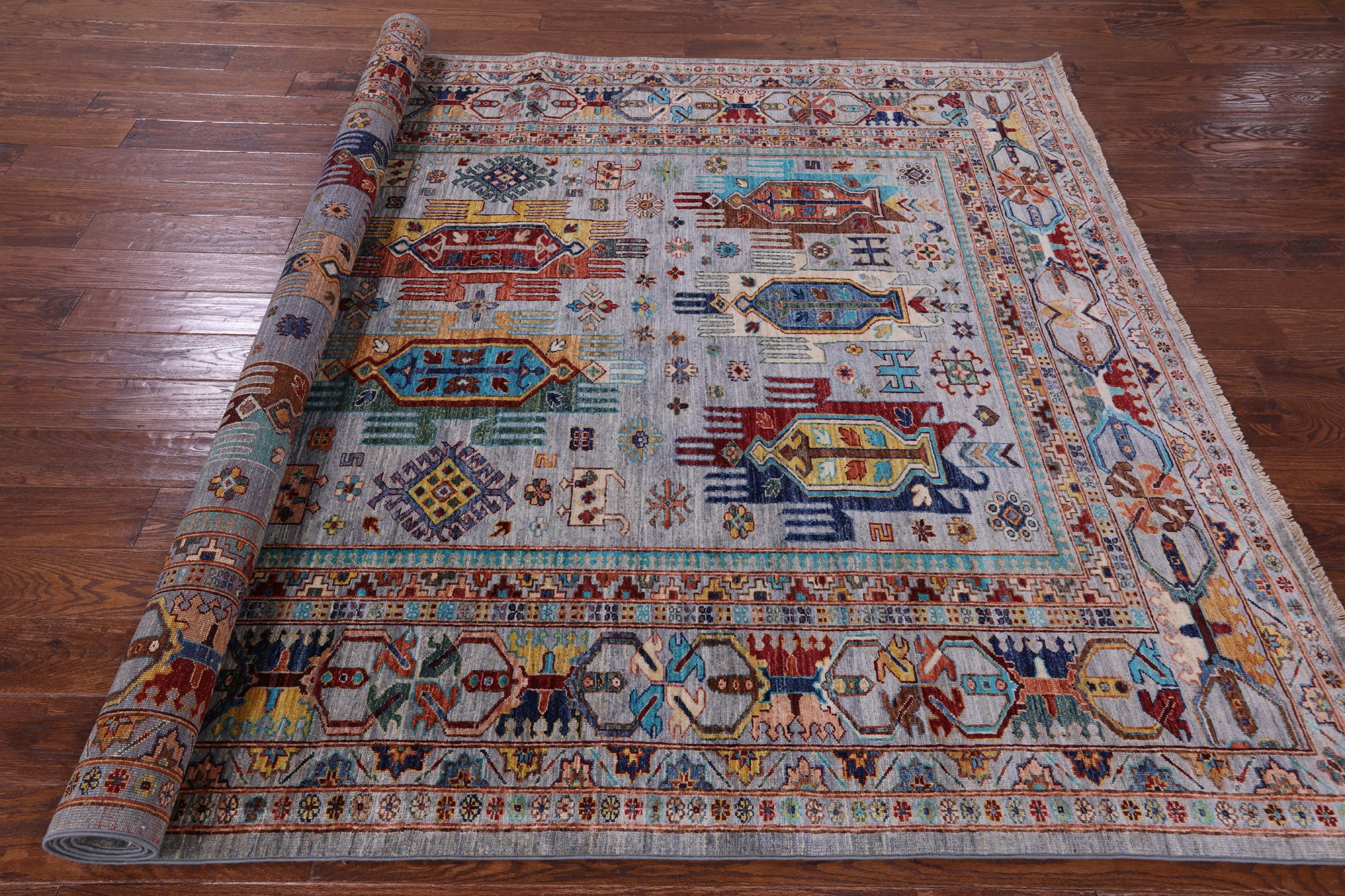 Persian Fine Serapi Hand Knotted Wool Rug - 6' 11" X 9' 3" - Golden Nile