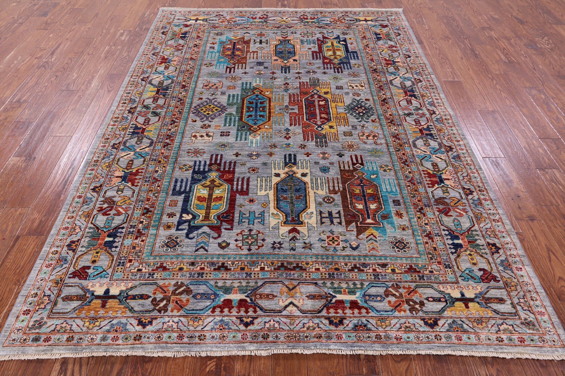 Persian Fine Serapi Hand Knotted Wool Rug - 6' 11" X 9' 3" - Golden Nile