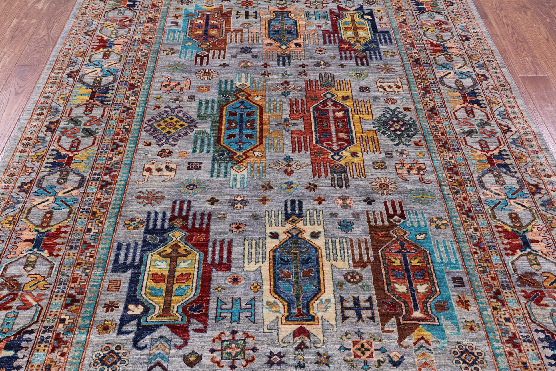 Persian Fine Serapi Hand Knotted Wool Rug - 6' 11" X 9' 3" - Golden Nile
