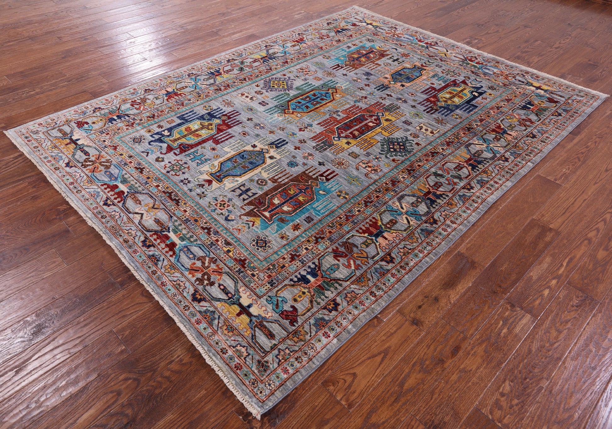 Persian Fine Serapi Hand Knotted Wool Rug - 6' 11" X 9' 3" - Golden Nile