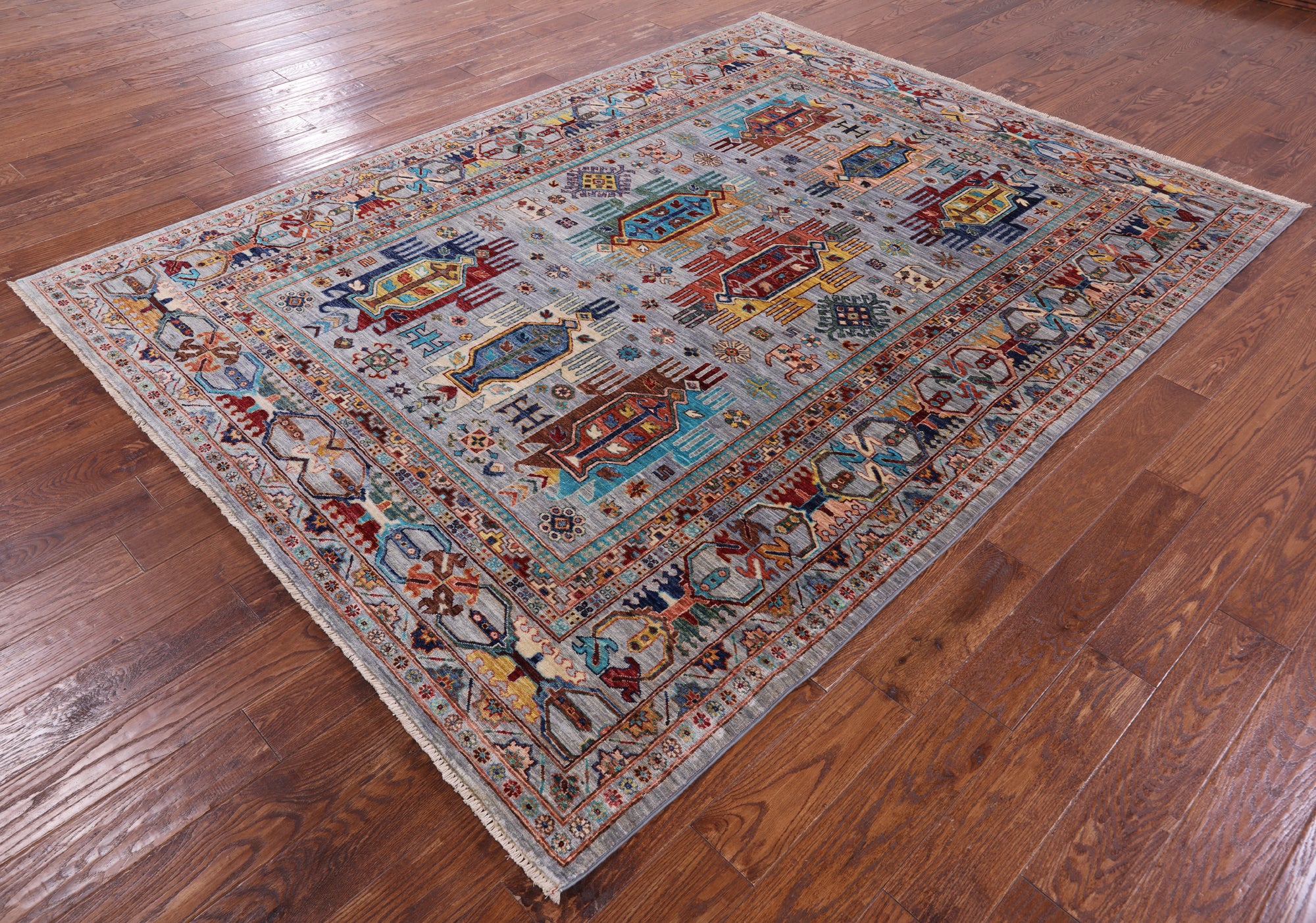 Persian Fine Serapi Hand Knotted Wool Rug - 6' 11" X 9' 3" - Golden Nile