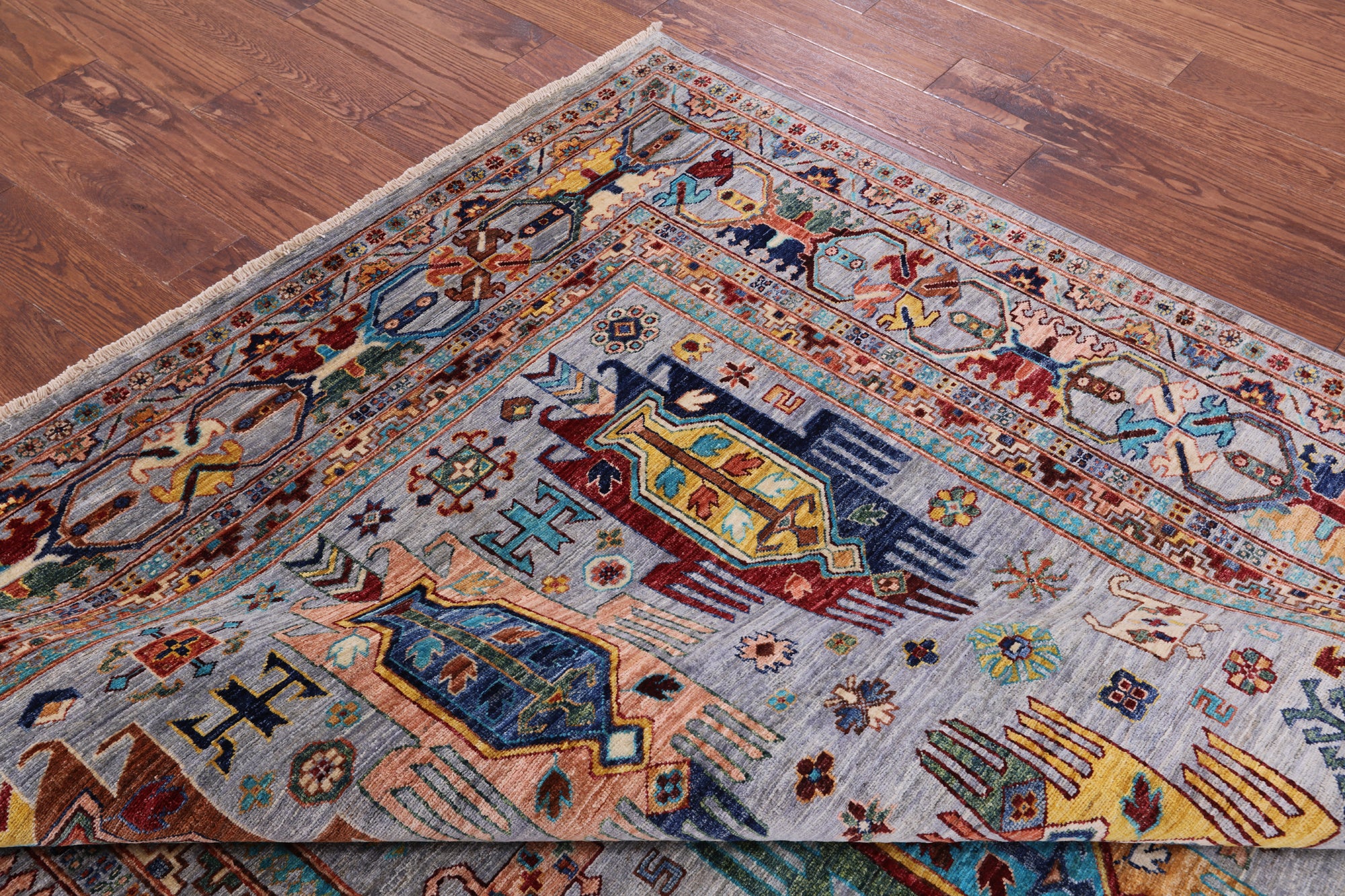 Persian Fine Serapi Hand Knotted Wool Rug - 6' 11" X 9' 3" - Golden Nile
