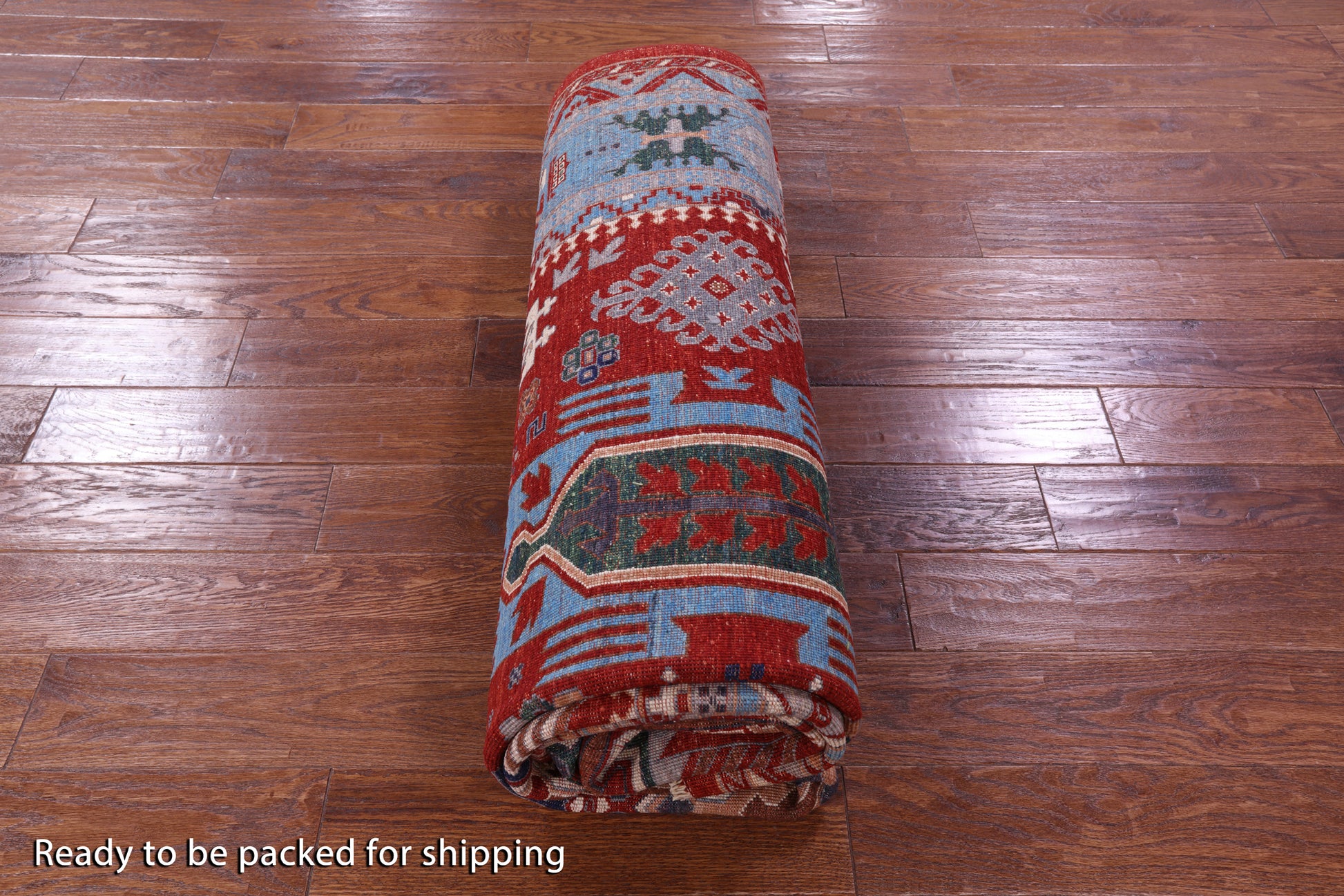 Red Persian Fine Serapi Hand Knotted Wool Rug - 6' 7" X 10' 7" - Golden Nile