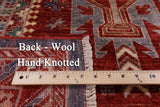 Red Persian Fine Serapi Hand Knotted Wool Rug - 6' 7" X 10' 7" - Golden Nile