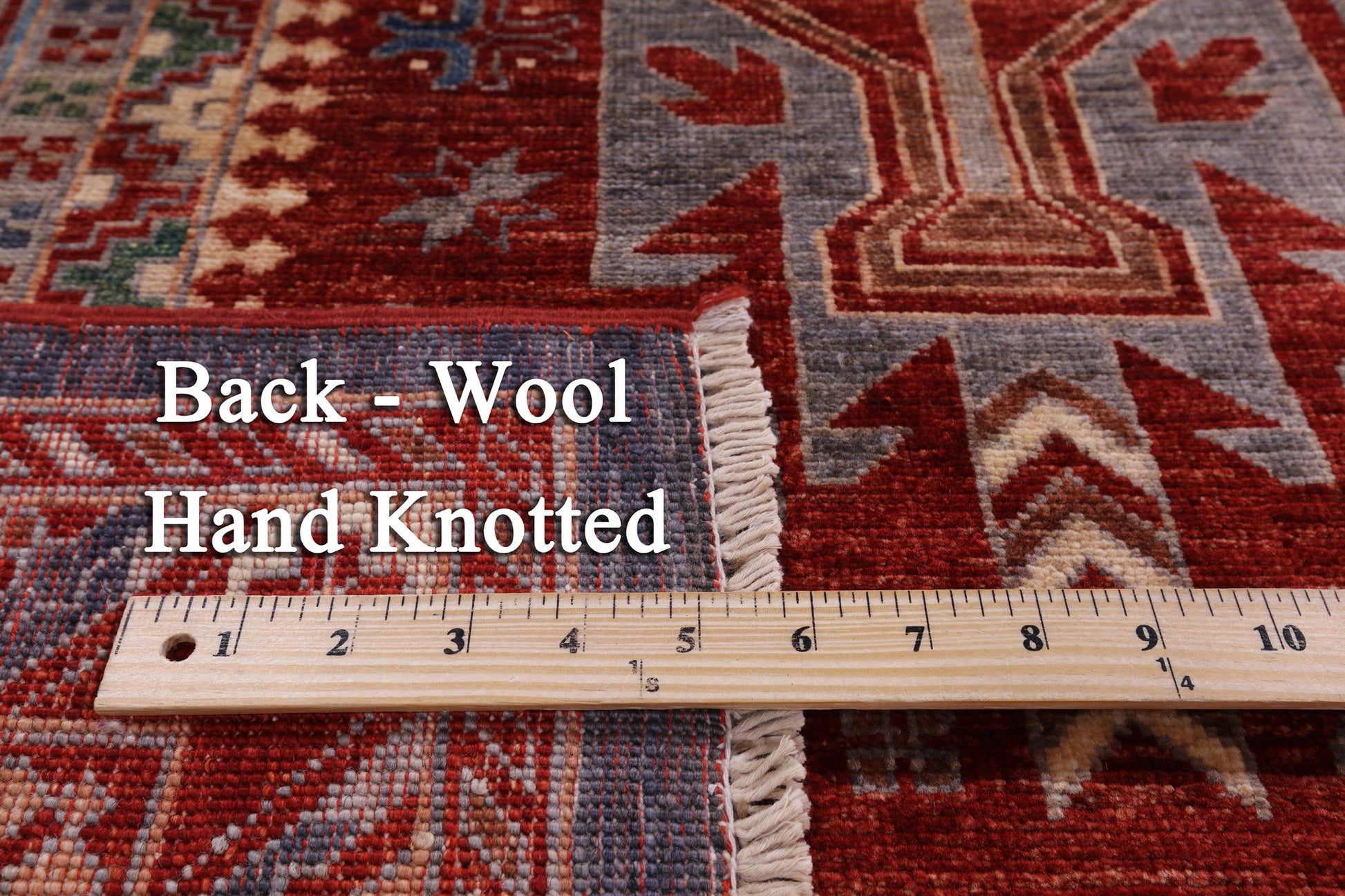 Red Persian Fine Serapi Hand Knotted Wool Rug - 6' 7" X 10' 7" - Golden Nile