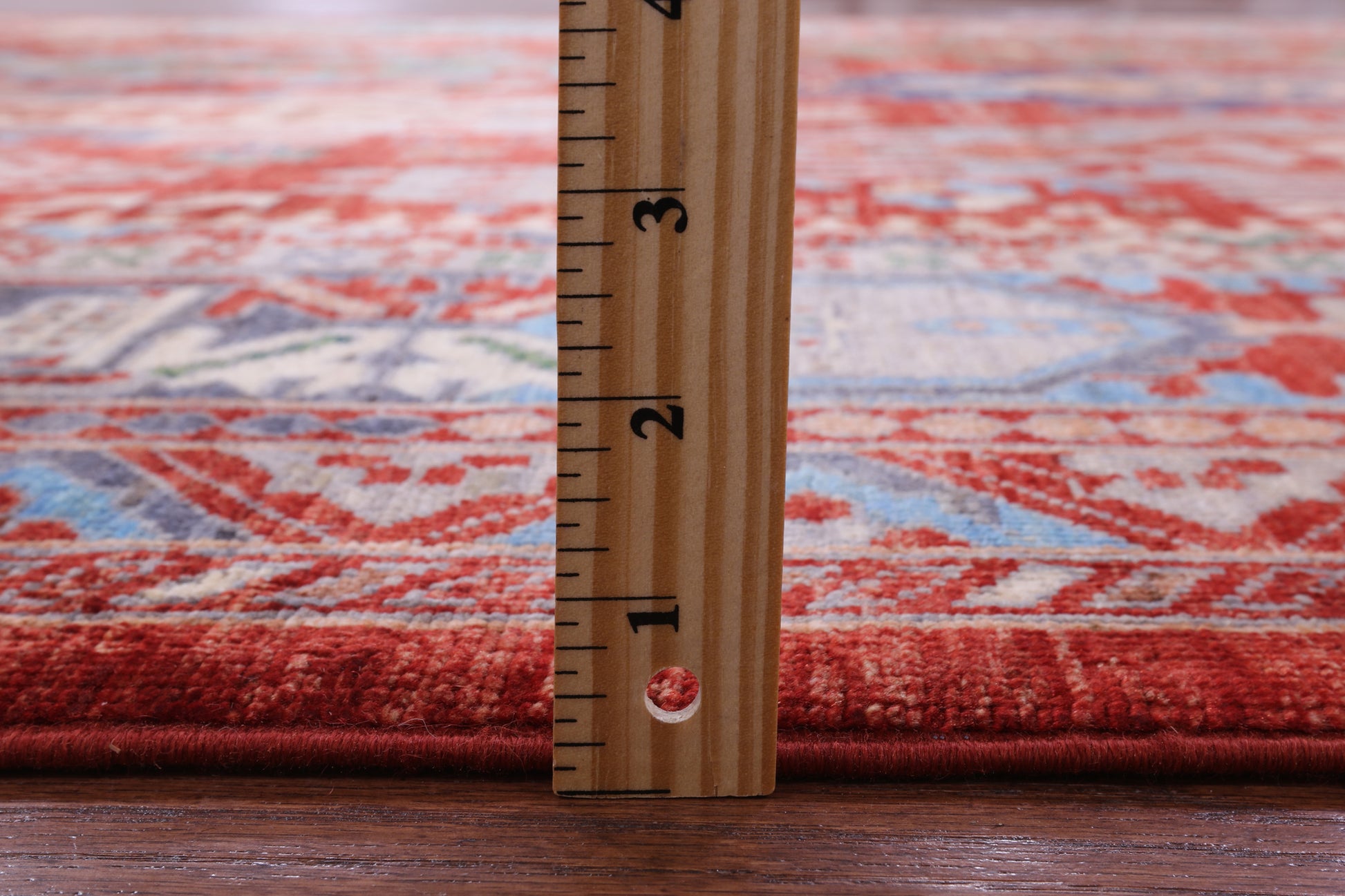 Red Persian Fine Serapi Hand Knotted Wool Rug - 6' 7" X 10' 7" - Golden Nile