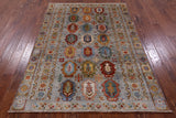 Tribal Persian Hand Knotted Wool Rug - 5' 0" X 6' 9" - Golden Nile