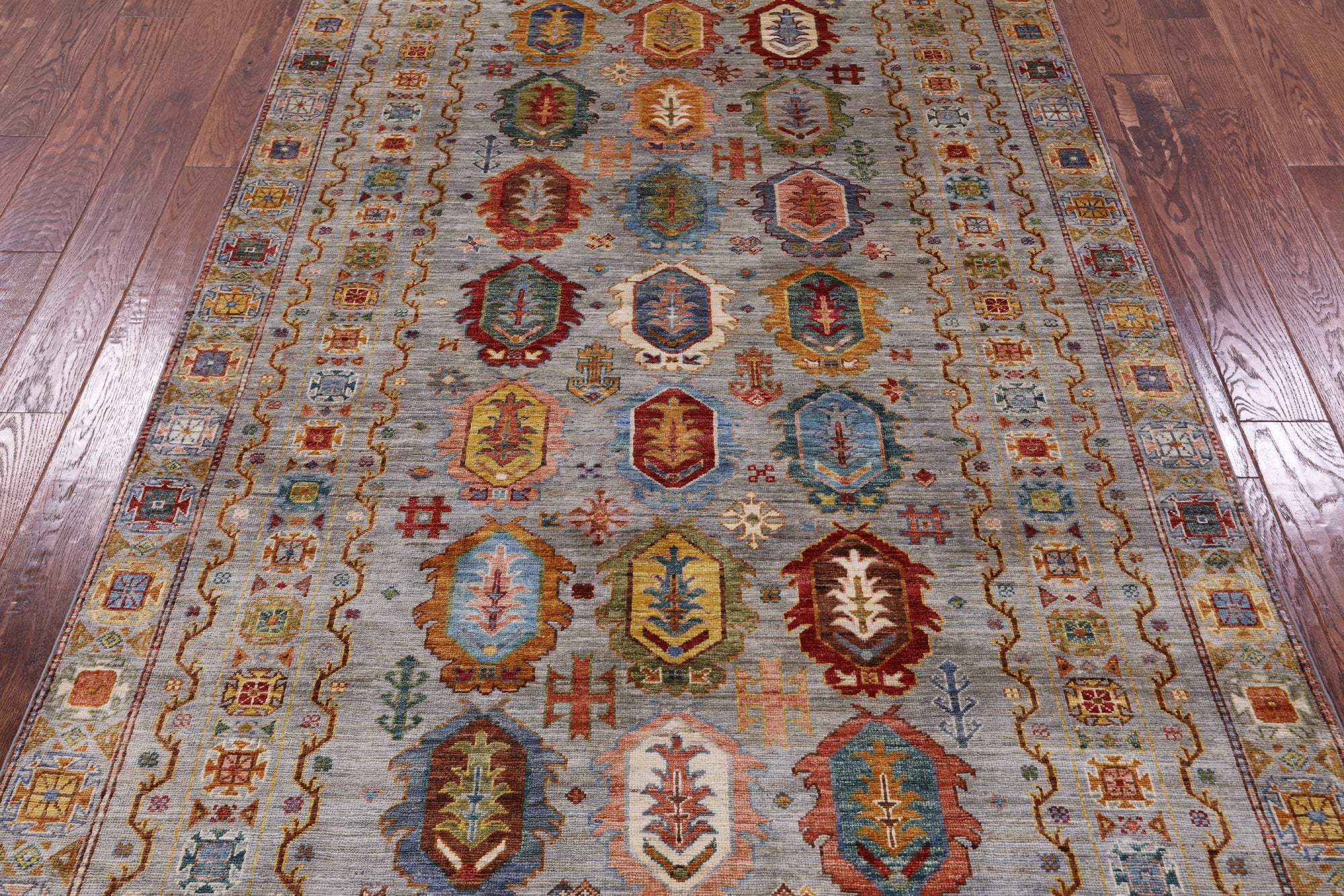 Tribal Persian Hand Knotted Wool Rug - 5' 0" X 6' 9" - Golden Nile