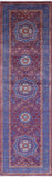 Purple Geometric Persian Mamluk Hand Knotted Wool Runner Rug - 2' 9" X 9' 7" - Golden Nile