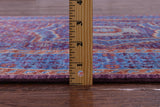 Purple Geometric Persian Mamluk Hand Knotted Wool Runner Rug - 2' 9" X 9' 7" - Golden Nile