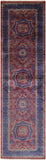 Red Geometric Persian Mamluk Hand Knotted Wool Runner Rug - 2' 8" X 9' 10" - Golden Nile