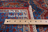 Red Geometric Persian Mamluk Hand Knotted Wool Runner Rug - 2' 8" X 9' 10" - Golden Nile