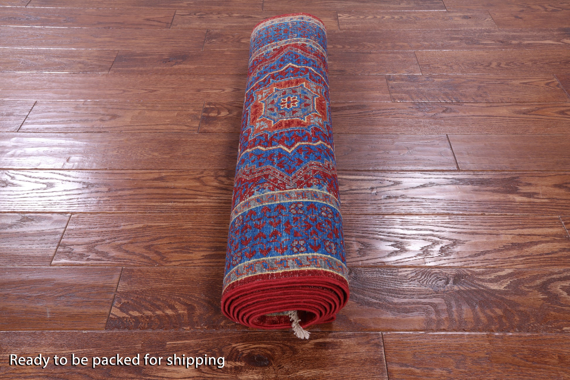 Red Geometric Persian Mamluk Hand Knotted Wool Runner Rug - 2' 8" X 9' 10" - Golden Nile