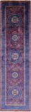 Purple Geometric Persian Mamluk Hand Knotted Wool Runner Rug - 2' 8" X 9' 11" - Golden Nile