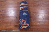 Blue Dragon And Phoenix Design Hand Knotted Wool Rug - 8' 10" X 11' 7" - Golden Nile
